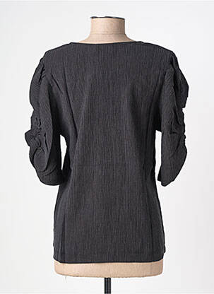 Top țesătură crep mâneci 3/4 negru ICHI femeie