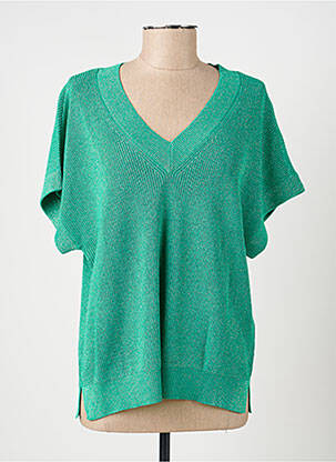 Pulover guler în v mâneci scurte verde VERO MODA femeie