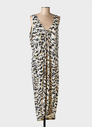Rochie midi croială fluidă fără mâneci bej VERO MODA femeie
