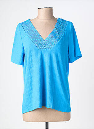 Tricou croială dreaptă mâneci scurte albastru VERO MODA femeie