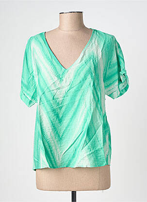 Tricou croială dreaptă mâneci scurte verde VERO MODA femeie