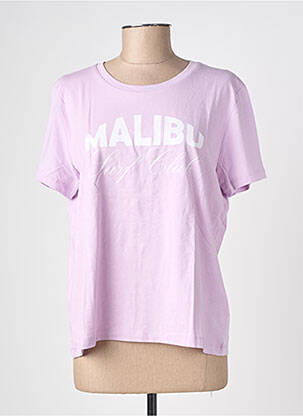 Tricou serigrafie flockată mâneci scurte violet B.YOUNG femeie
