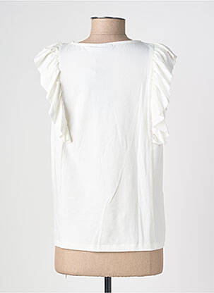 Tricou serigrafie flockată mâneci scurte alb B.YOUNG femeie