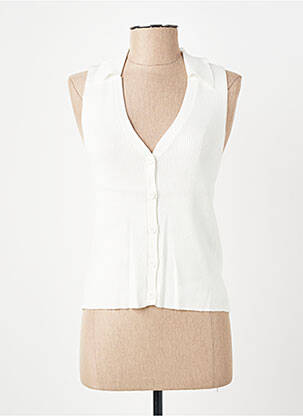 Top țesătură jersey fără mâneci alb VERO MODA femeie