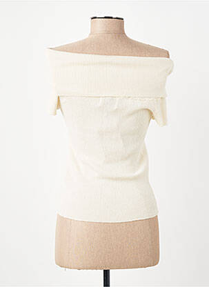 Top elasticitate mâneci scurte bej AWARE BY VERO MODA femeie