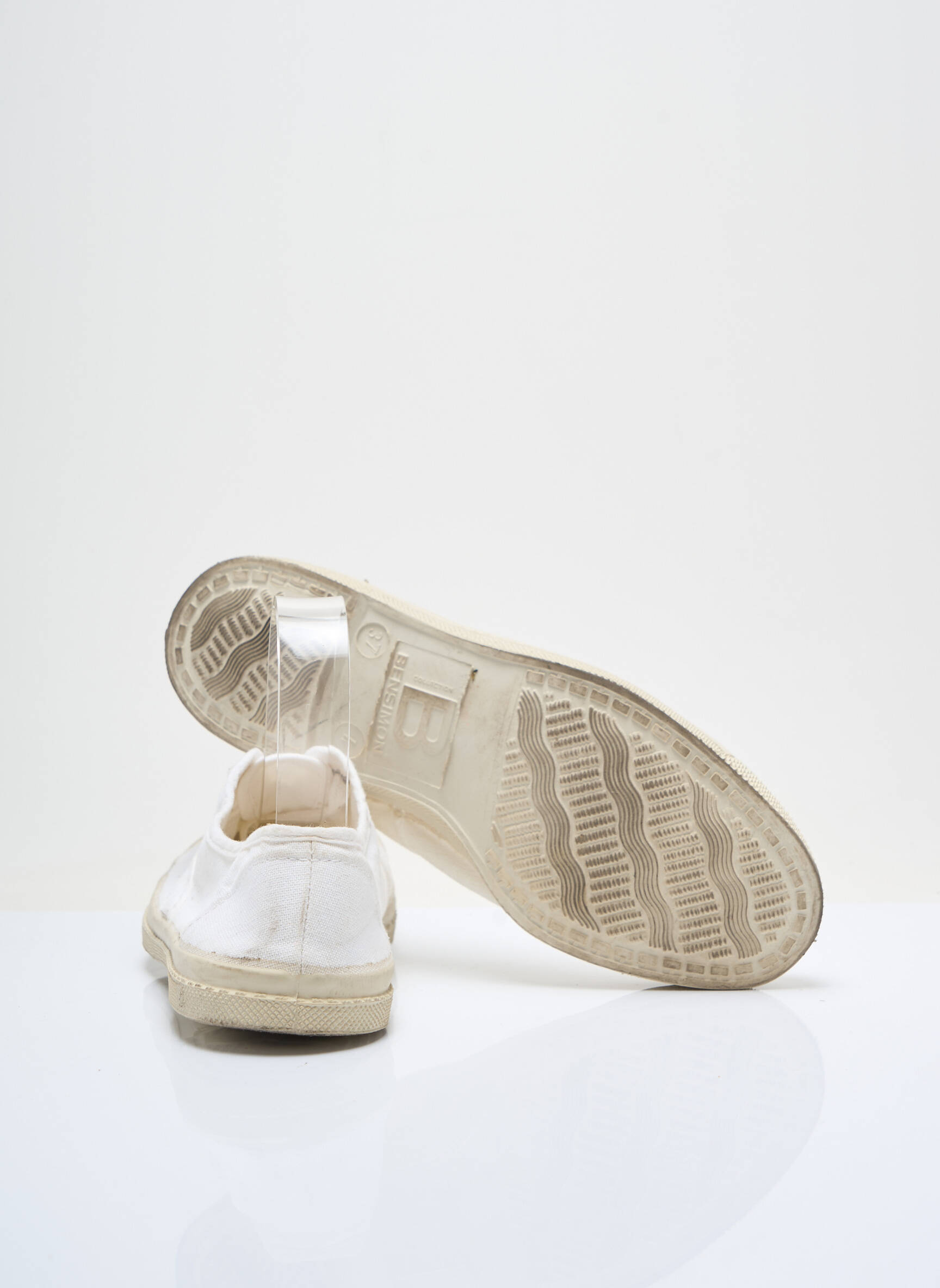 Adidași vârf rotund toc plat până la 3 cm alb BENSIMON femeie