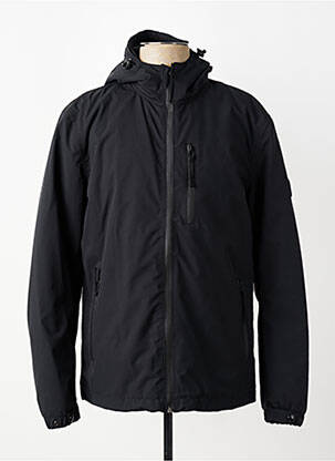 Parka finisaj interior dublat cu glugă negru DAYTONA bărbat