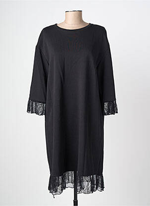 Rochie midi mâneci 3/4 mâneci 3/4 negru PLEASE femeie