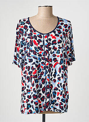 Tricou imprimeu fantezie mâneci scurte albastru BARBARA LEBEK femeie