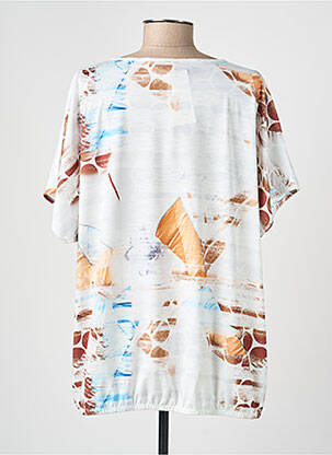 Tricou imprimeu fantezie mâneci scurte alb GUY DUBOUIS femeie