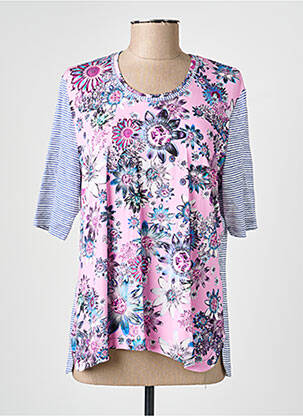 Tricou imprimeu fantezie mâneci scurte roz LUCIA femeie