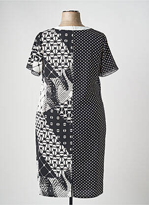 Rochie midi imprimeu fantezie mâneci scurte negru GUY DUBOUIS femeie