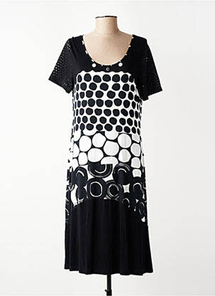 Rochie midi mâneci scurte mâneci scurte negru SAINT CHARLES femeie