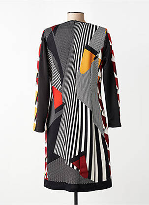 Rochie midi imprimeu fantezie mâneci lungi negru GUY DUBOUIS femeie