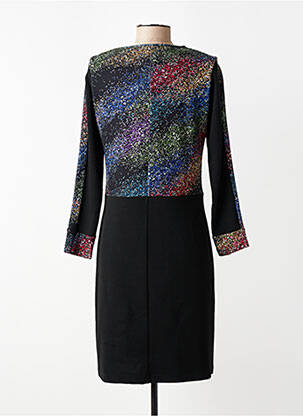 Rochie midi imprimeu fantezie mâneci lungi negru GUY DUBOUIS femeie