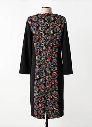 Rochie midi imprimeu fantezie mâneci lungi negru GEVANA femeie