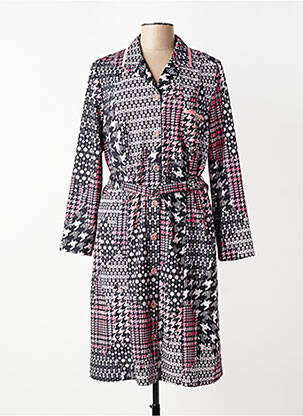 Rochie midi imprimeu fantezie mâneci lungi negru GUY DUBOUIS femeie