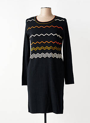 Rochie pulover croială cambrată mâneci lungi negru TELMAIL femeie