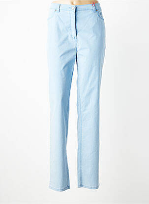 Pantalon slim talie elastică mărime normală albastru TONI femeie