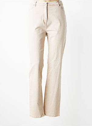 Pantalon slim talie elastică mărime normală bej TONI femeie