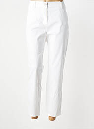 Pantalon 7/8 țesătură poplin mărime normală alb TONI femeie