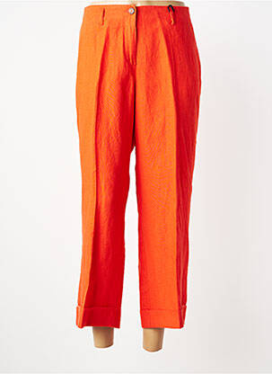 Pantalon 7/8 talie cu cleme talie joasă portocalie TONI femeie