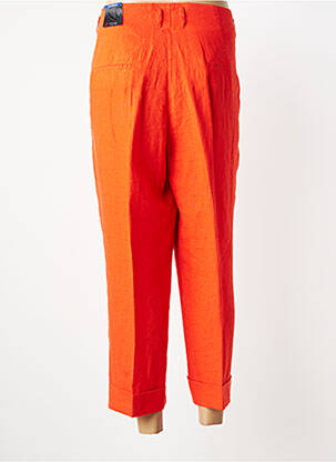 Pantalon 7/8 talie cu cleme talie joasă portocalie TONI femeie