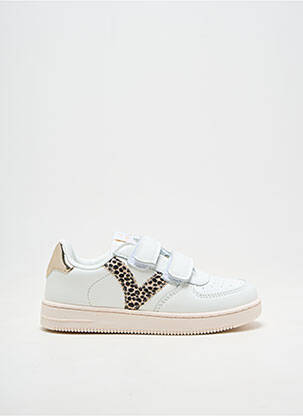 Adidași material neted vârf rotund alb VICTORIA fată