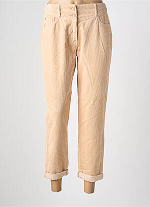 Pantalon drept elasticitate talie înaltă bej C'EST BEAU LA VIE femeie