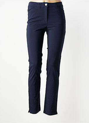 Pantalon slim țesătură poplin mărime normală albastru JULIE GUERLANDE femeie