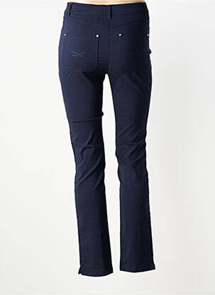 Pantalon slim țesătură poplin mărime normală albastru JULIE GUERLANDE femeie