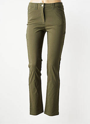 Pantalon slim țesătură poplin mărime normală verde JULIE GUERLANDE femeie
