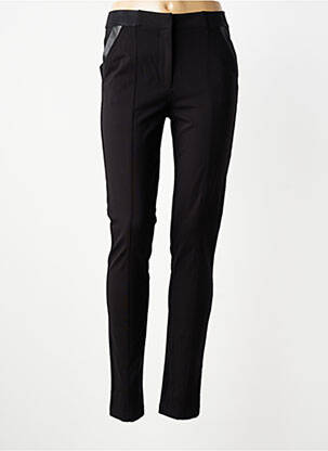 Pantalon slim talie elastică mărime normală negru JULIE GUERLANDE femeie