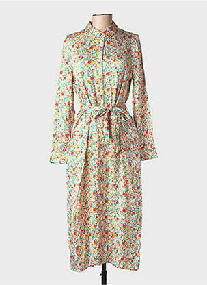 Rochie midi imprimeu floral mâneci lungi galben OBJECT femeie