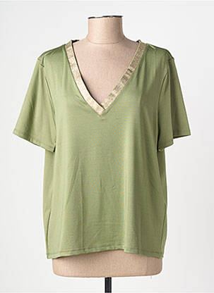 Tricou croială dreaptă mâneci scurte verde VILA femeie