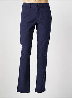 Pantalon chino țesătură poplin mărime normală albastru CAMBRIDGE bărbat