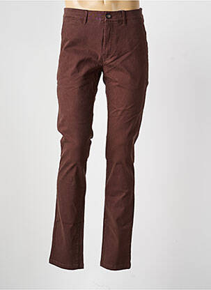 Pantalon chino țesătură poplin mărime normală maro CAMBRIDGE bărbat