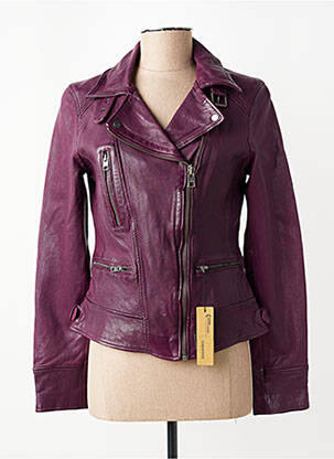 Geacă din piele buzunare violet OAKWOOD femeie