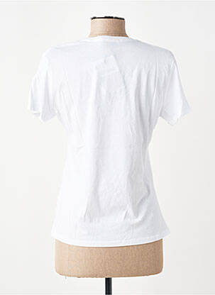 Tricou guler în v mâneci scurte alb PLEASE femeie