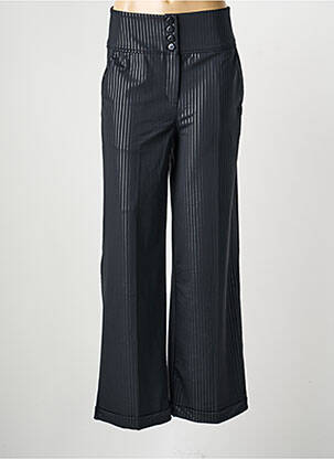 Pantalon larg țesătură poplin mărime normală negru HBT femeie