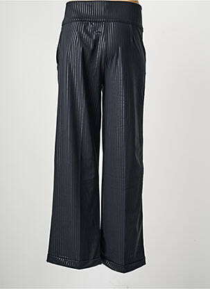 Pantalon larg țesătură poplin mărime normală negru HBT femeie