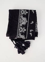 Eșarfă țesătură poplin negru MOLLY BRACKEN femeie