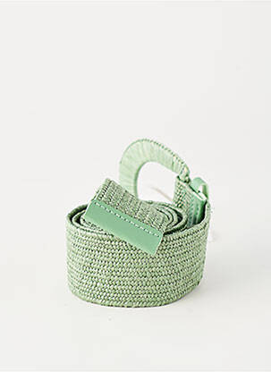 Curea efect material satinat verde GRACE & MILA femeie