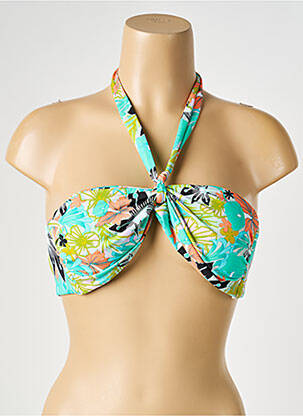 Sutien de costum de baie elasticitate top triunghiuri verde PIECES femeie