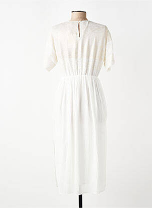 Rochie midi țesătură crep mâneci scurte alb SEE U SOON femeie