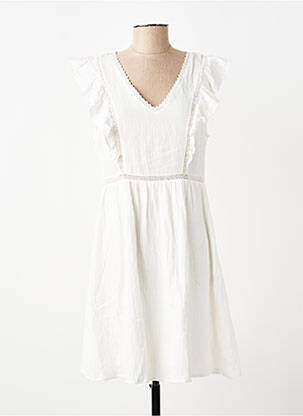 Rochie midi mâneci scurte mâneci scurte alb GARANCE femeie