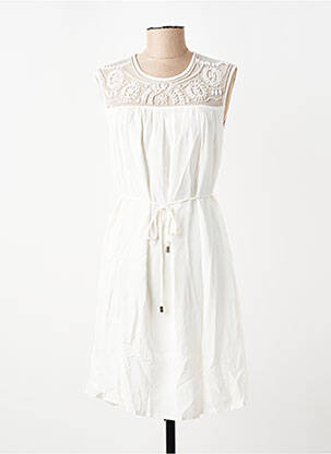 Rochie midi țesătură crep mâneci scurte alb VILA femeie