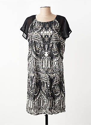 Rochie midi țesătură crep mâneci scurte gri VILA femeie