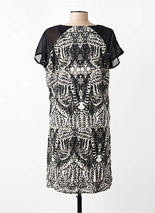 Rochie midi țesătură crep mâneci scurte gri VILA femeie