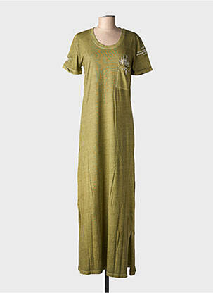 Rochie lungă mâneci scurte mâneci scurte verde ROSE GARDEN femeie